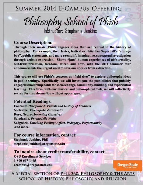 Philosophy School of Phish Class Class Announcement